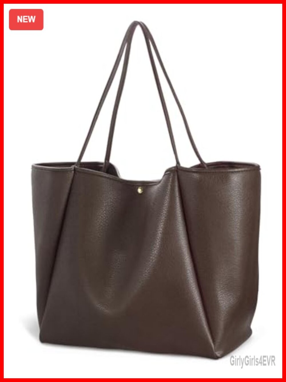 Oversize PU Leather Tote Women Weekender Bag Shopper Handbag Travel Purse